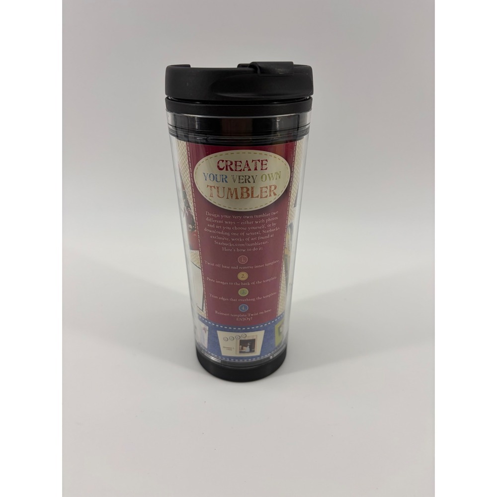 Starbucks Tumbler Create Your Own 16oz Clear Black Plastic Custom Photo